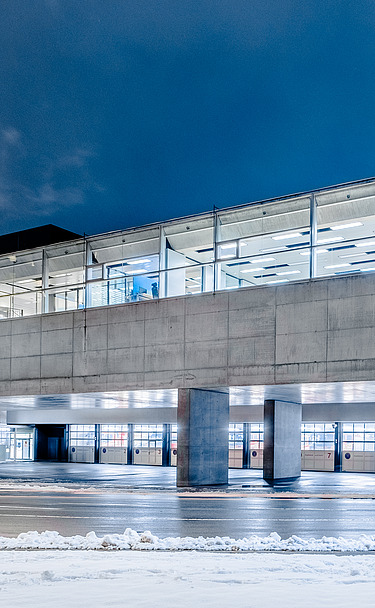 View of the Tyrol control center at night