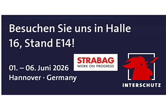 Das Bild zeigt das Logo der Interschutz und die Daten zur Messeteilnahme der SISS