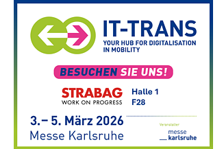 The picture shows the IT-TRANS logo and the dates of SISS's participation in the trade fair