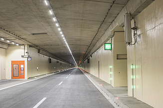 The picture shows the empty Gleinalm Tunnel