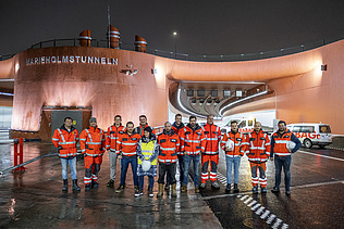 Das Team der SISS am Tunnelportal des Marieholmstunnel