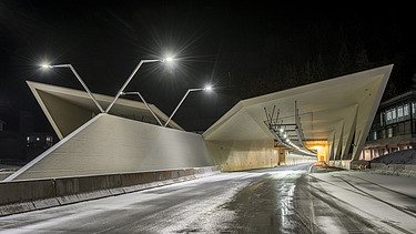 The picture shows the portal view of the Gleinalm Tunnel