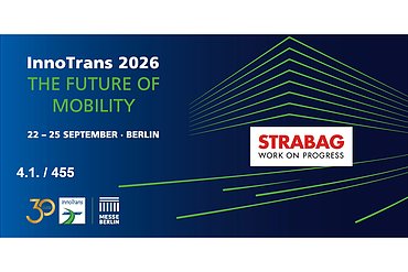Das Bild zeigt das Banner der InnoTrans und die Daten zur Messeteilnahme der SISS