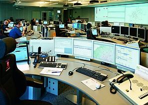 Das Bild zeigte eine weitere Ansicht der Rettungsleitstelle