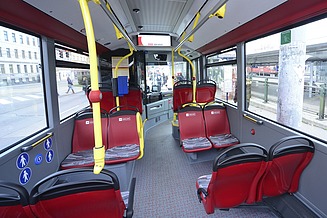 Picture of an empty articulated bus