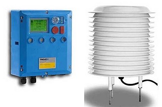 The image shows two devices for environmental data collection