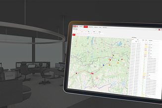 The picture shows a schematic representation of the alarm system