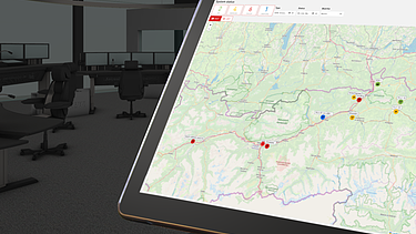 The picture shows a schematic representation of the AIS3020 digital alarm system